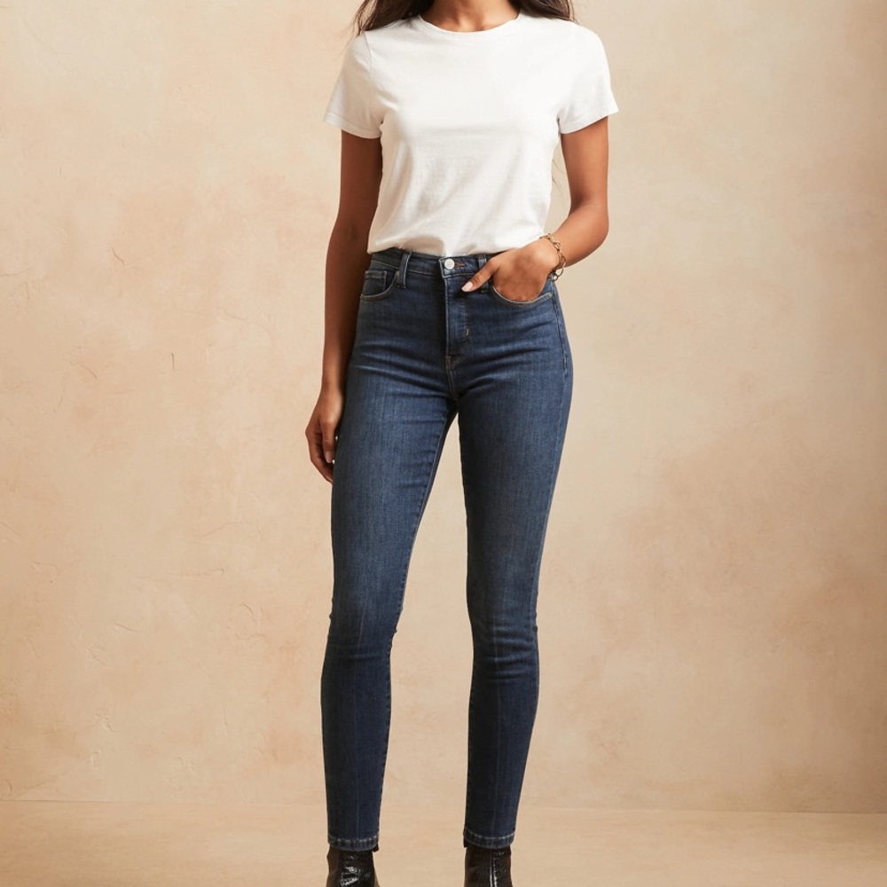 Banana Republic high rise skinny dark wash jeans